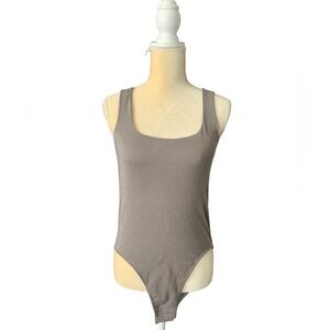 A New Day Women's Taupe Gold Shimmer Bodysuit